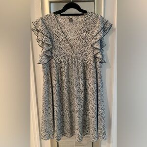 Floral Ruffle Mini Dress EUC 1XL